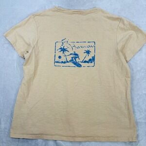 Ruxen Mens Large Tan Surf Hawaii Graphic T-Shirt Short Sleeve